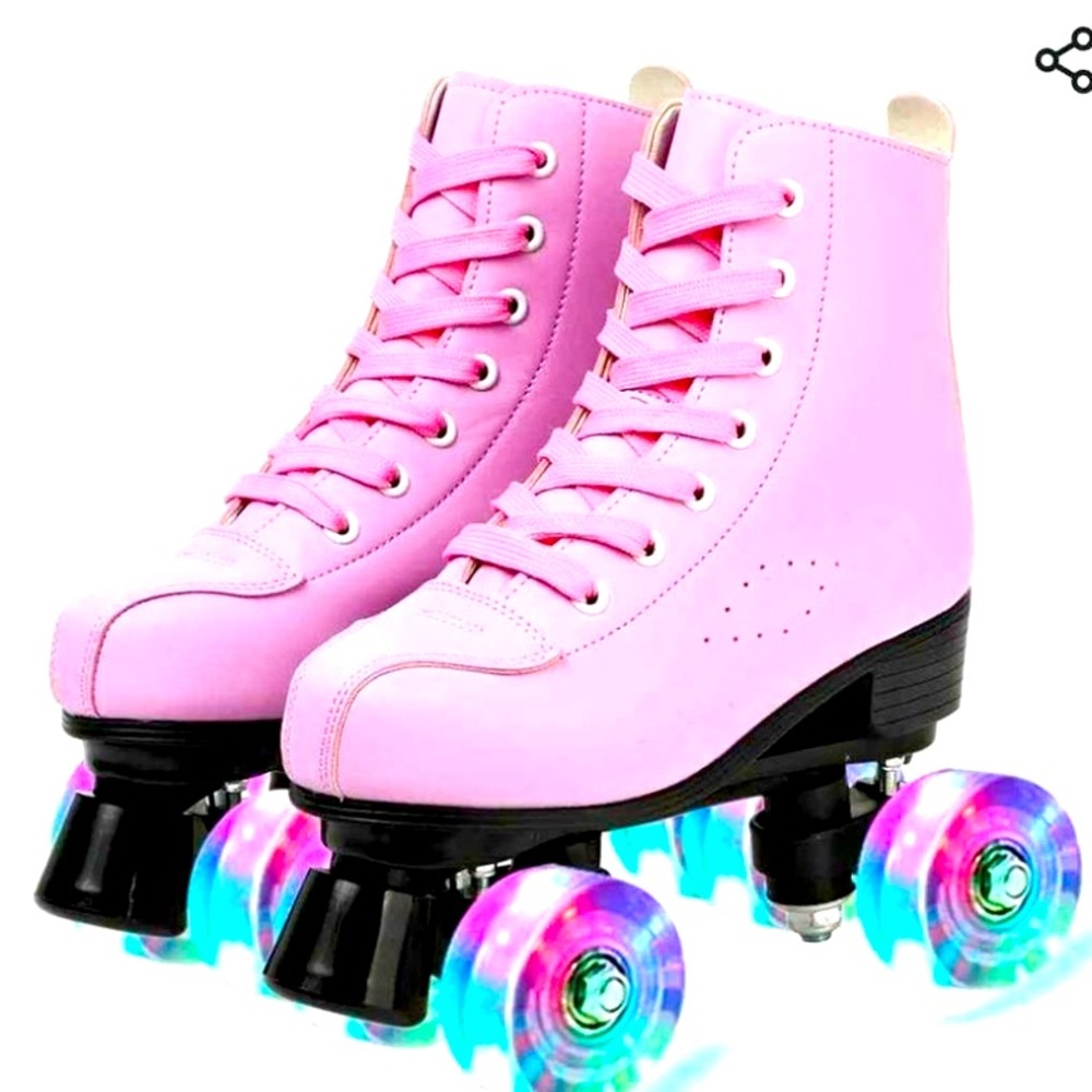 Beautiful brand new (worn 1x) women’s roller skates with light-up wheels.